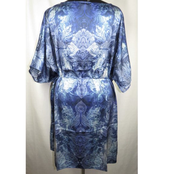 Avenue Blue Floral Beaded Tie Dye/Ombre Kaftan Style Dress, Plus Size 22-24 - Picture 7 of 8